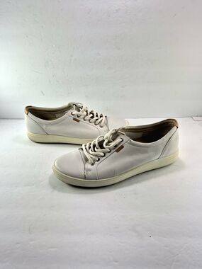 NWOT ECCO Soft 7 Women's White Leather Sneakers Size 42 (12- 12.5) Ortho Walking